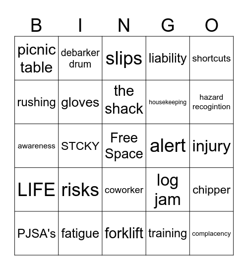 Life Month Bingo Card