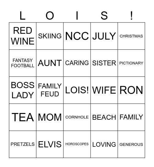 HAPPY 60th BIRTHDAY Bingo Card