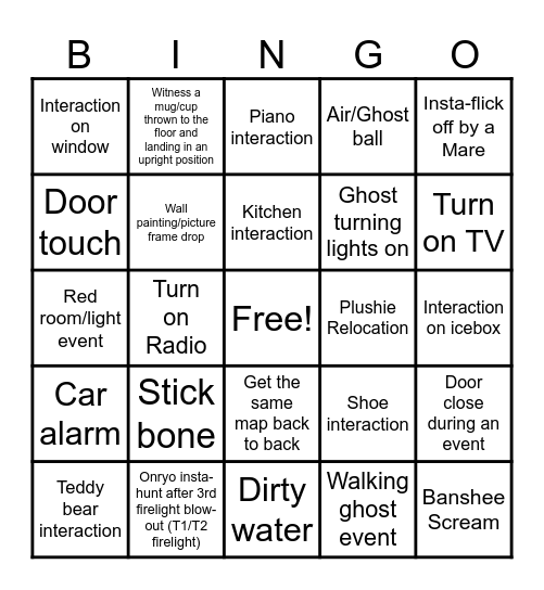 SP-10 Bingo Card