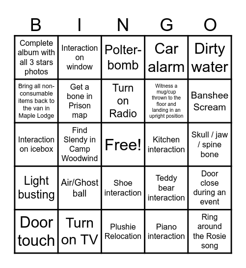 SP-11 Bingo Card