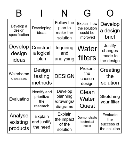 DESIGN BINGO Card