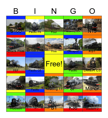 Steam On The Line Bingo Card
