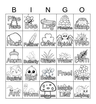 Nature Bingo Card