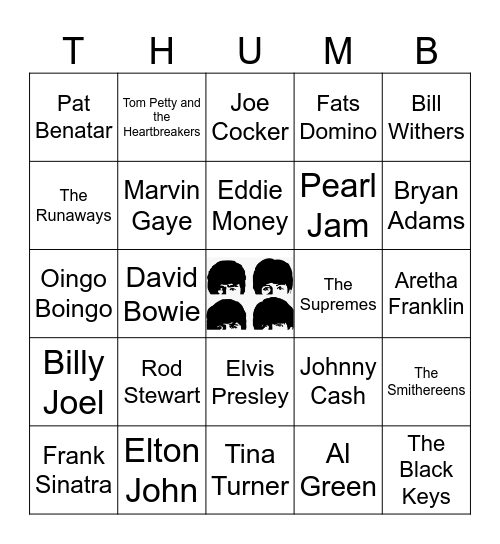 Beatles Covers Bingo Card