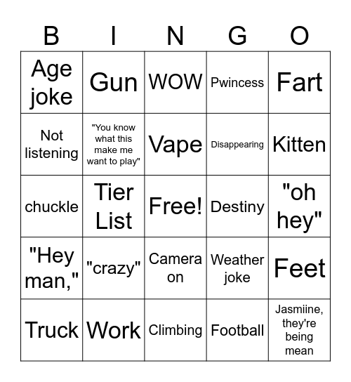 Dingo Bingo Card