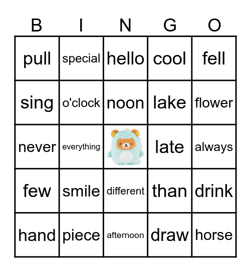 Unit 19 Bingo Card
