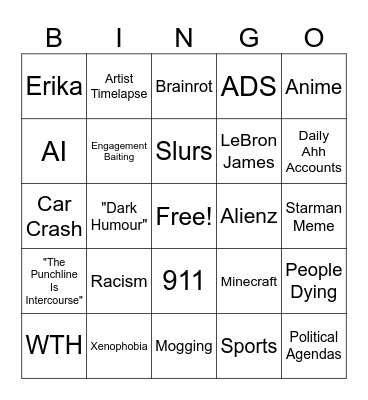 Instagram Reels Bingo Card