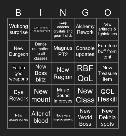 Heidel Ball 2024 Bingo Card