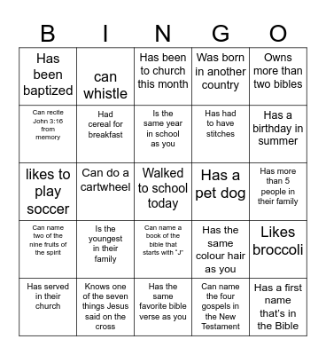 Human Bingo! Find someone who... Bingo Card