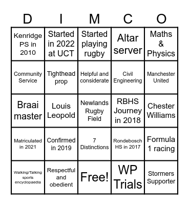 2024 Damian's 21st Birthday Celebration Bingo Card