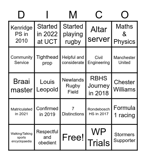 2024 Damian's 21st Birthday Celebration Bingo Card