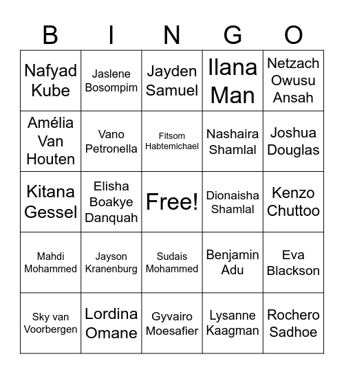 Dumont Bingo Card