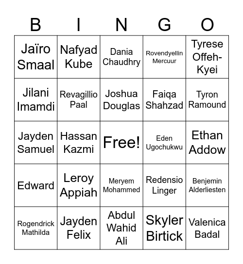 Dumont Bingo Card