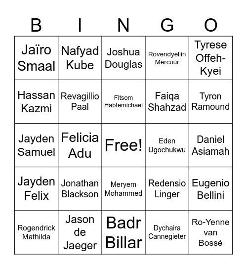 Dumont Bingo Card