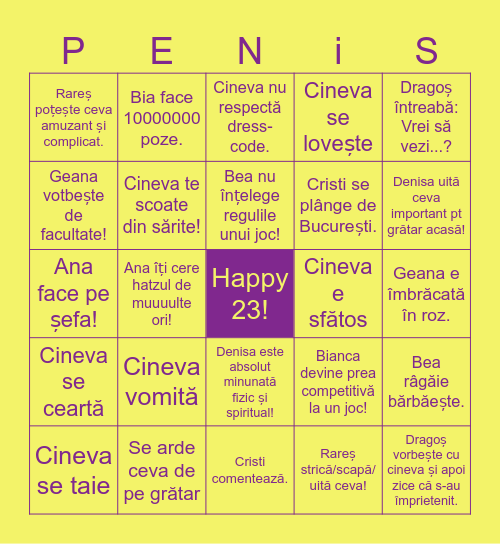 Denisa's 23! Bingo Card