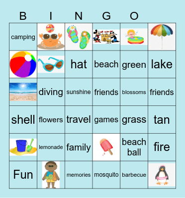 Summer Images Bingo Card