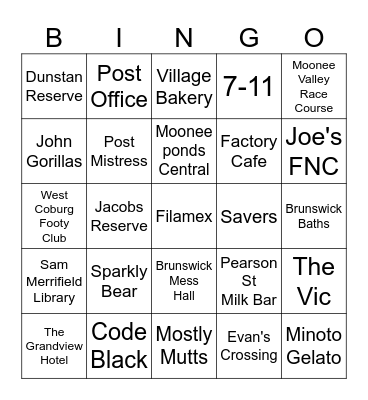 Brunny Bingo Card