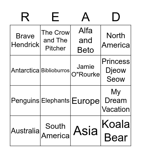 Around the World Bingo Card