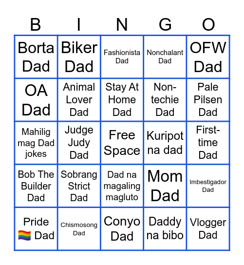 Dad Day Bingo! Bingo Card