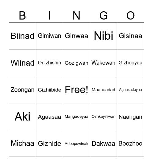 Bingo Card