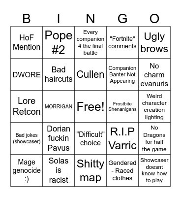 DA BINGO Card