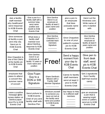 Customer Appreciation Week Bingo Card
