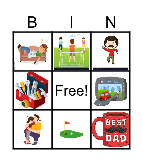 Father's Day Bingo Card