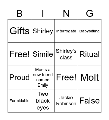 May-September Bingo Card