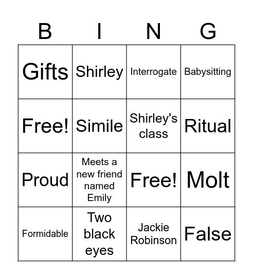 May-September Bingo Card