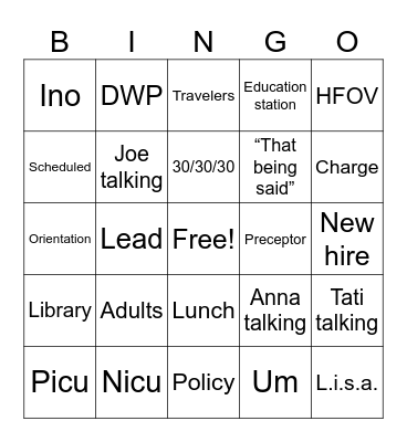 Meeting 6/11 Bingo Card