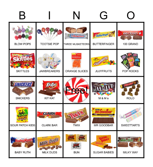 Candy Bingo Card