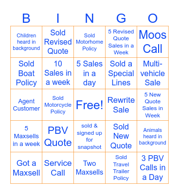 Titans Bingo Card