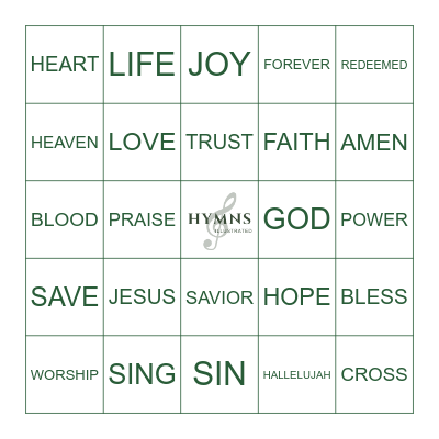 HYMNS ILLUSTRATED PLAYLIST BINGO Card