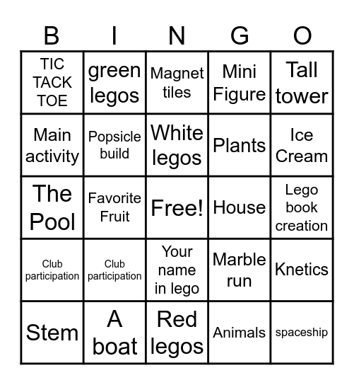 Construction Build BINGO 6/17-6/28 Bingo Card