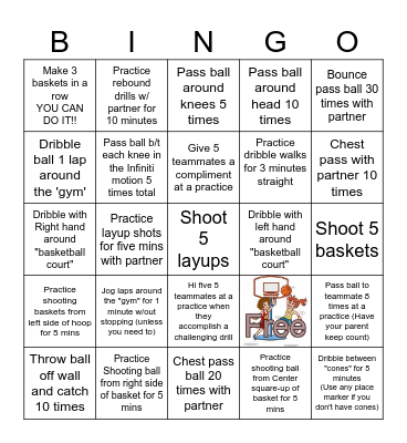 Basketball Bingo Card