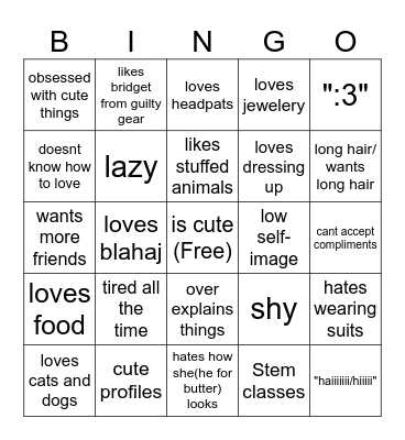 transfem bingo Card