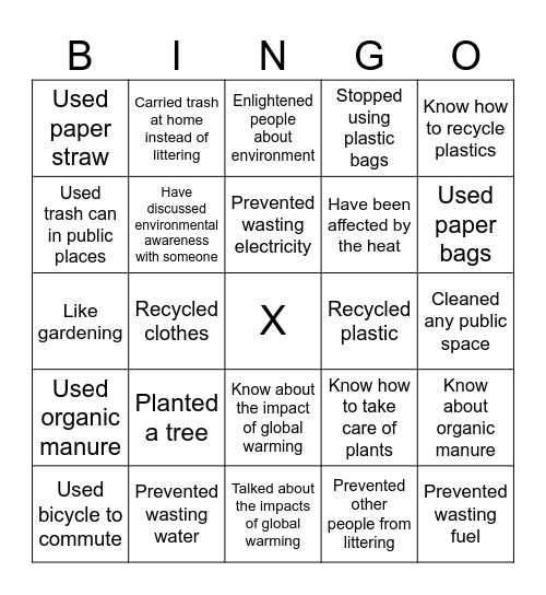 Are you aware??? Bingo Card