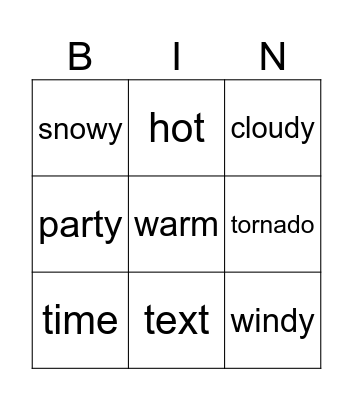 Making Plans with Friends Bingo Card