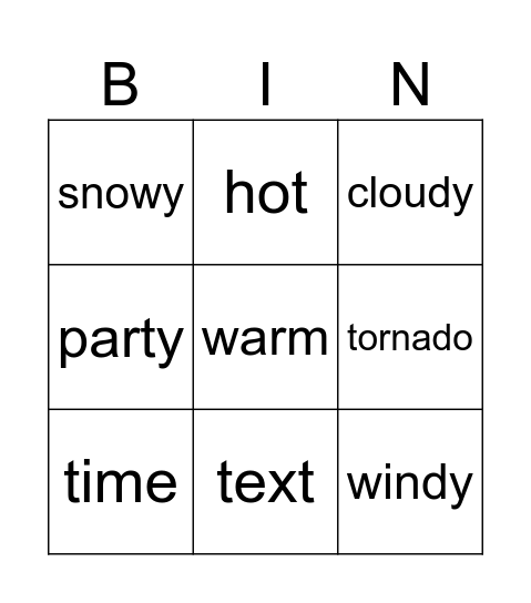 Making Plans with Friends Bingo Card