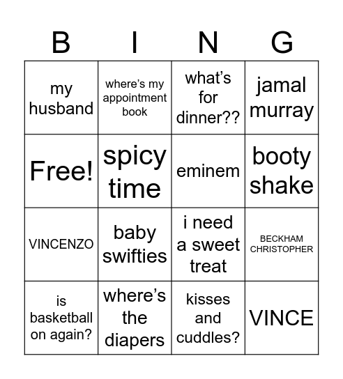 COVE Bingo Card