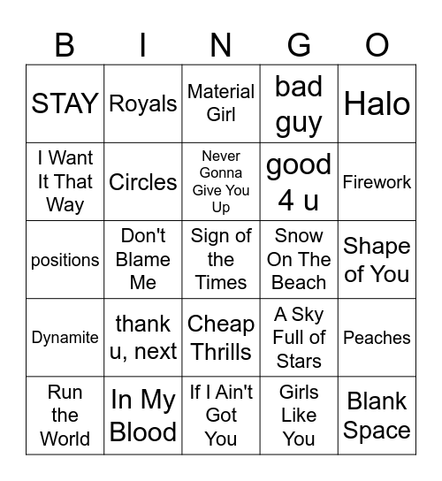 Bridgerton Bingo Card