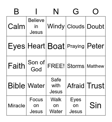 Jesus walks on water! Bingo Card