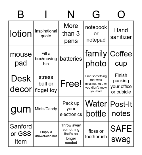 EPMO Team Bing Bingo Card