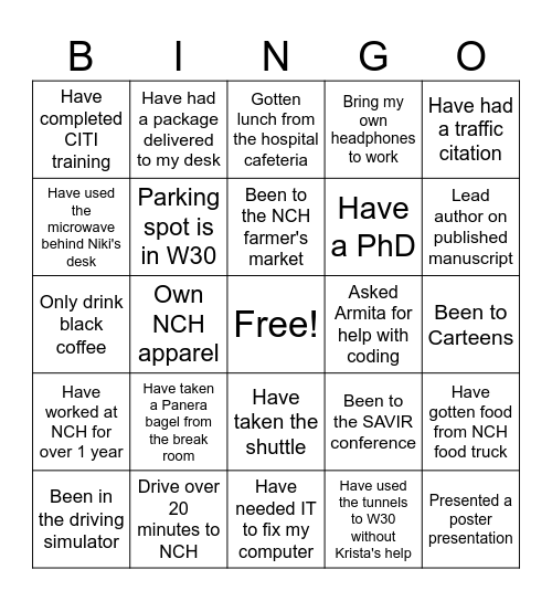 Armita's Last Day Bingo Card