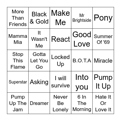 Joey & Mark 087 929 5159 Bingo Card