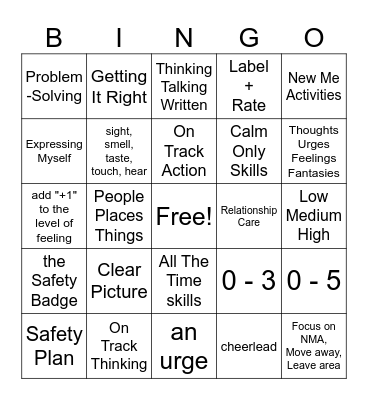 Skills BINGO Card