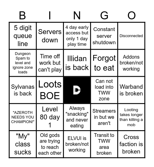 WoW TWW Disconnect Bingo Card