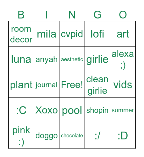 made by sloan       fam jam night!! Bingo Card