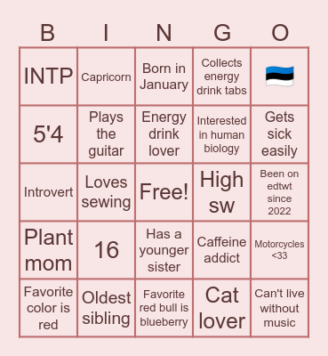 Anna's Bingo Card