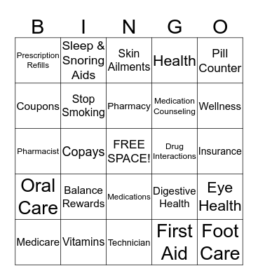 Health & Wellness Bingo Card